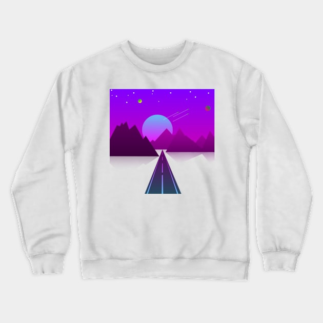 PLANETS AND STARS RETRO VINTAGE MINIMALIST Crewneck Sweatshirt by RENAN1989